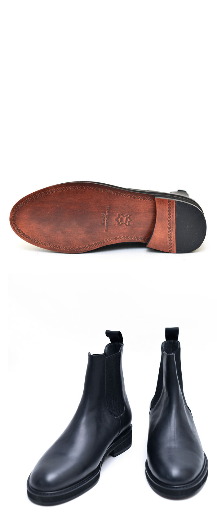 cowhide chelsea boots